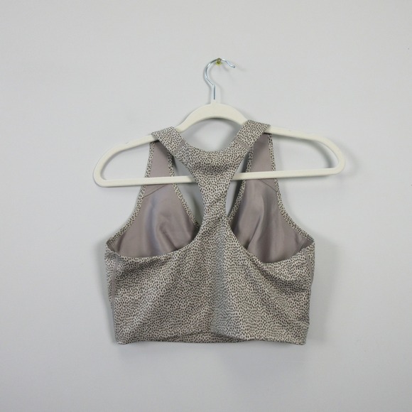 SPANX Longline Medium Impact Leopard Print Racerback Sports Bra Crop Top Women L - Picture 2 of 12